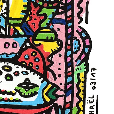 Oeuvres Excerpts Telegram/black Fish W2, painting artwork by Space Raphaël