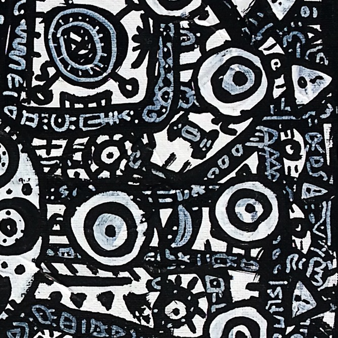 Oeuvres Excerpts Telegram/blues Send Me Light, painting artwork by Space Raphaël