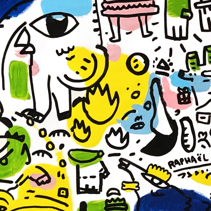 Oeuvres Excerpts Telegram/caramel Prisoner, painting artwork by Space Raphaël