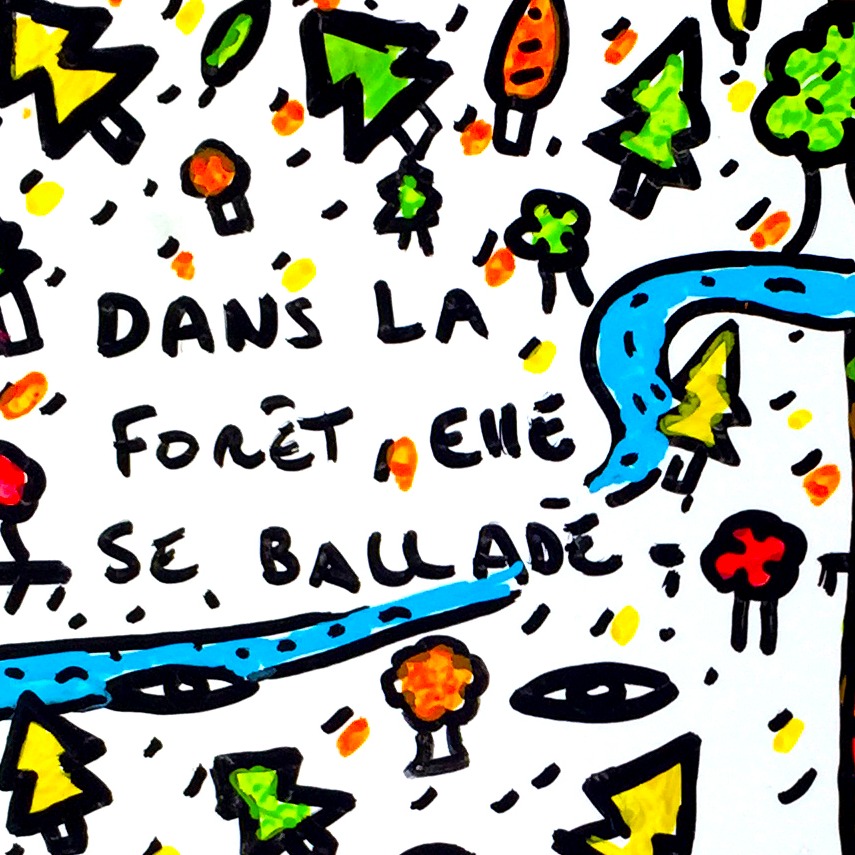 Oeuvres Excerpts Telegram/dans La Foret, painting artwork by Space Raphaël