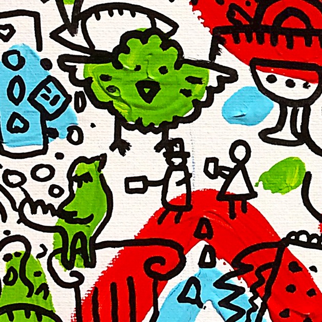 Oeuvres Excerpts Telegram/gateau Fleur, painting artwork by Space Raphaël