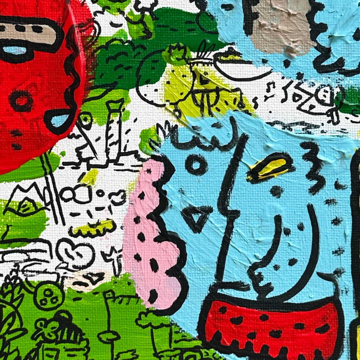 Oeuvres Excerpts Telegram/la Cage, painting artwork by Space Raphaël