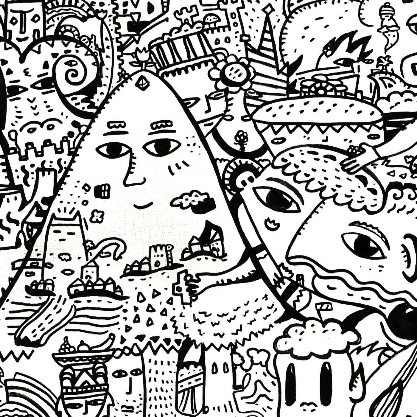 Oeuvres Excerpts Telegram/la Montagne Et La Fleur, painting artwork by Space Raphaël