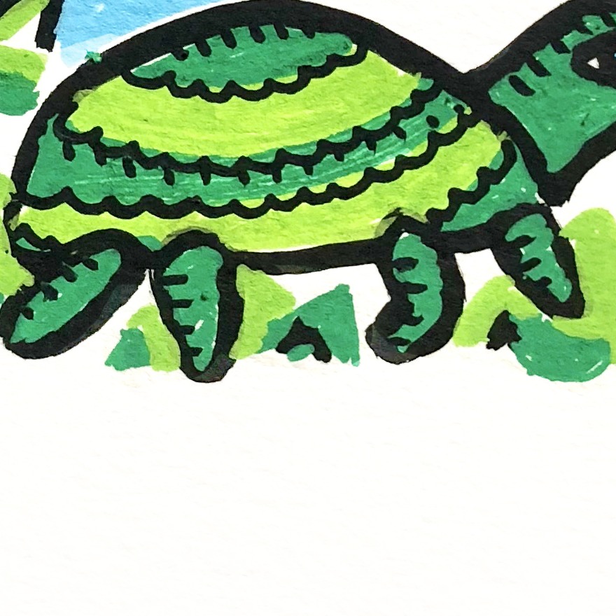 Oeuvres Excerpts Telegram/le Lievre Et La Tortue, painting artwork by Space Raphaël