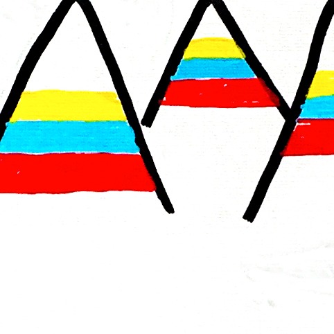 Oeuvres Excerpts Telegram/les 3 Montagnes, painting artwork by Space Raphaël