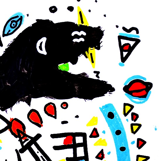 Oeuvres Excerpts Telegram/lune Et Noir, painting artwork by Space Raphaël
