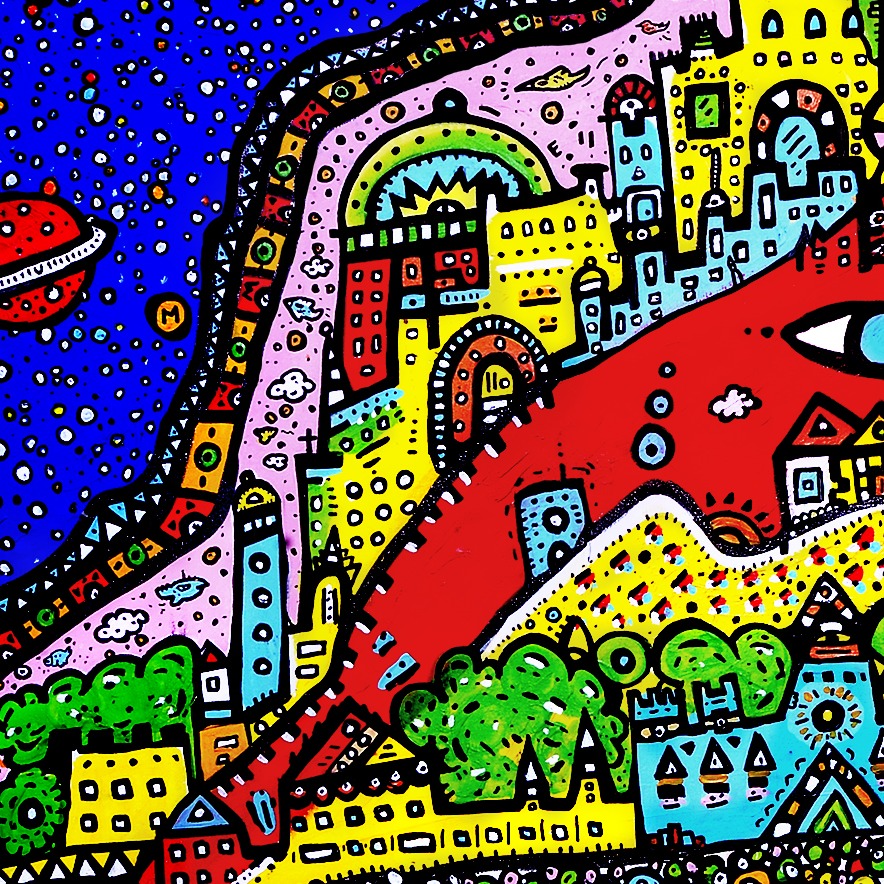 Oeuvres Excerpts Telegram/mapuetos, painting artwork by Space Raphaël