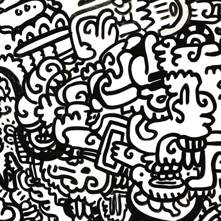 Oeuvres Excerpts Telegram/onyx, painting artwork by Space Raphaël