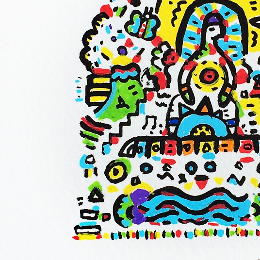Oeuvres Excerpts Telegram/over The Rainbow, painting artwork by Space Raphaël