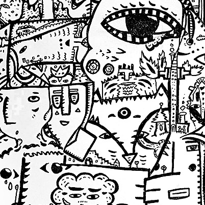 Oeuvres Excerpts Telegram/percee, painting artwork by Space Raphaël