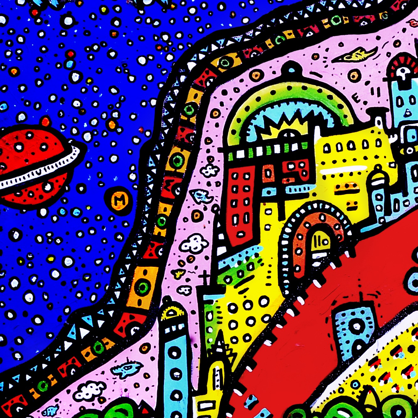 Oeuvres Excerpts Telegram/soleil Levant, painting artwork by Space Raphaël