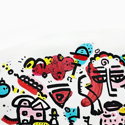 Oeuvres Excerpts Telegram/table Longue Body Movin, painting artwork by Space Raphaël