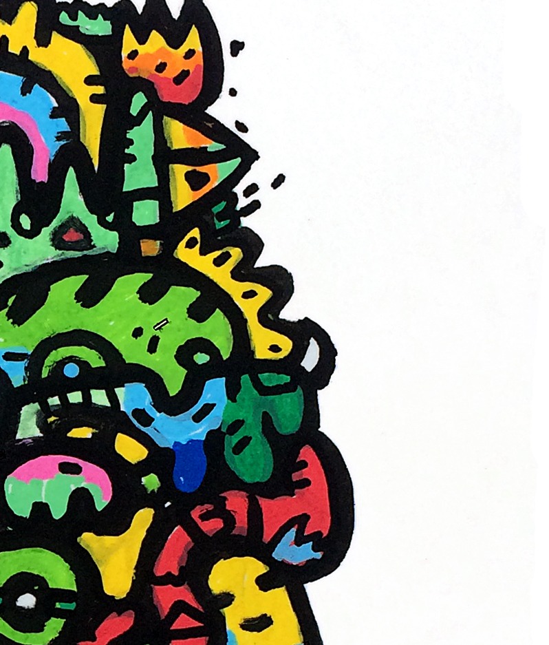 Oeuvres Excerpts Telegram/vagues Qui S Entrechoquent, painting artwork by Space Raphaël