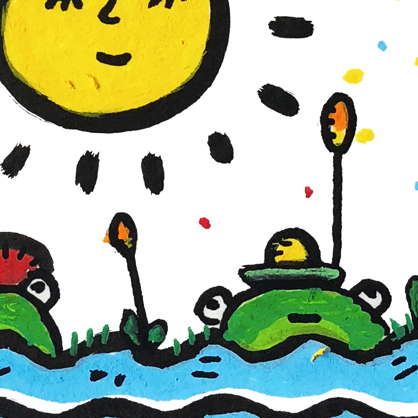 Oeuvres Excerpts Telegram/affiche Le Soleil Et Les Grenouilles A3 Rvb 29279709748 O, painting artwork by Space Raphaël