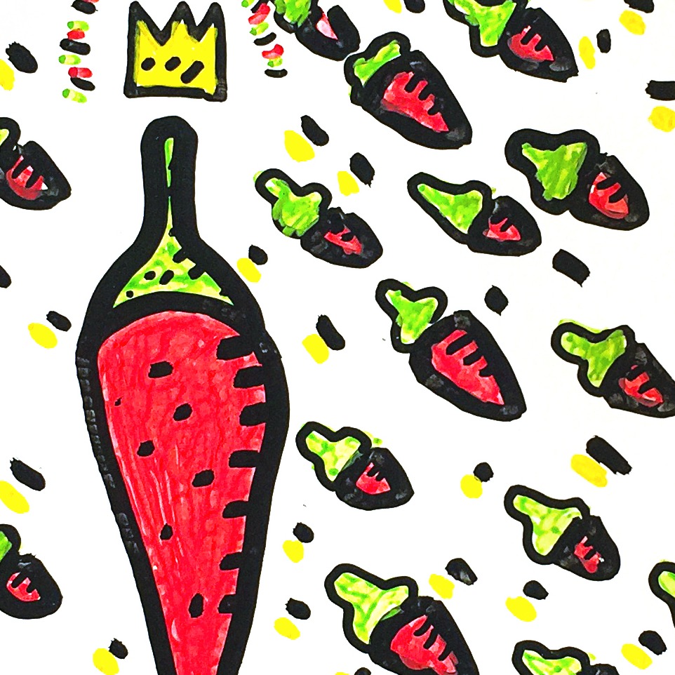Oeuvres Excerpts Telegram/le Roi Des Piments, painting artwork by Space Raphaël